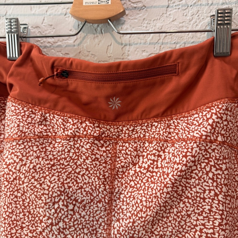 Athleta Run With It 3.5 Printed Short Size M Orange Animal Print Activewear - Picture 4 of 4